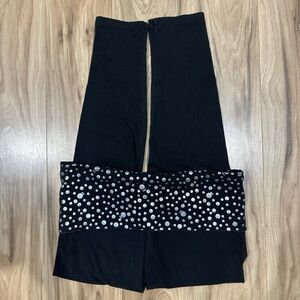 Fold-Over Waist Leggings with Silver Dot Accent